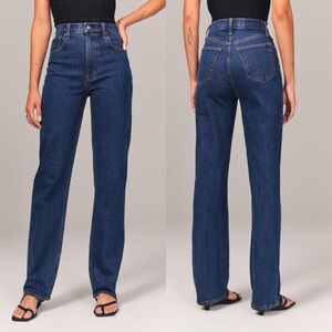 Abercrombie & Fitch Ultra High Rise 90s Straight Jeans Regular Dark Wash